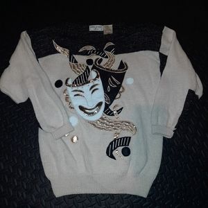 Vintage Bonnie Boerer & Company padded shoulder festive(ish) sweater